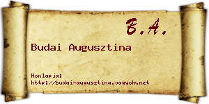 Budai Augusztina névjegykártya